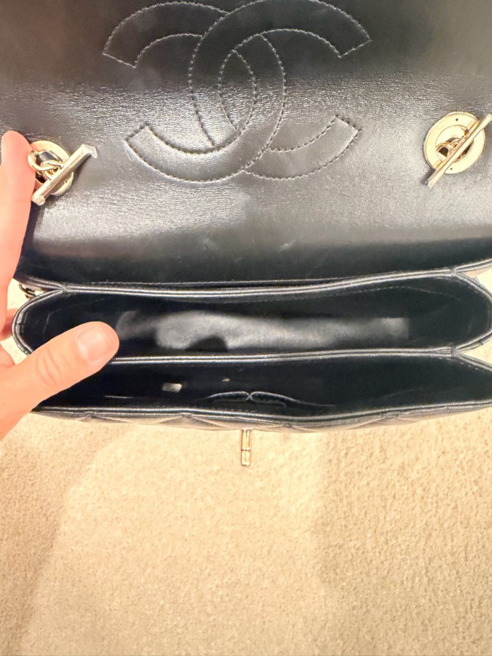 CHANEL Black Quilted Lambskin Top-Handle Satchel. - Picture 8 of 11